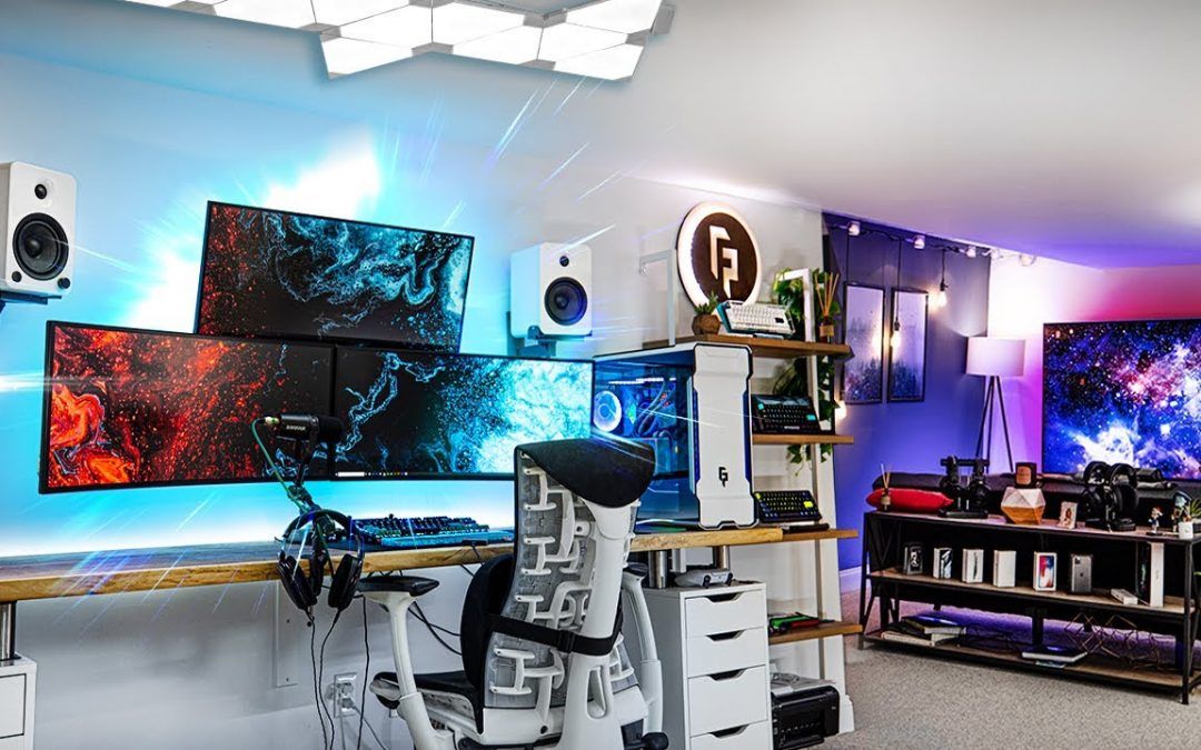 My 2021 ULTIMATE Gaming Setup & YouTube Studio Tour! - TechWizTime