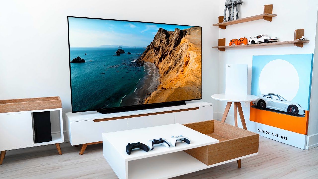 My Minimal TV Living Room Tour The BEST OLED 4K TV Setup! TechWizTime